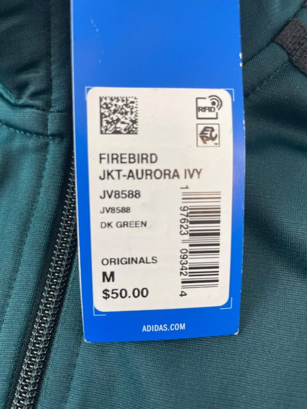 Adidas Firebird Kids Track Jacket Aurora Ivy Dark Green Kids Size M (11-12Y) NWT - Picture 6 of 6